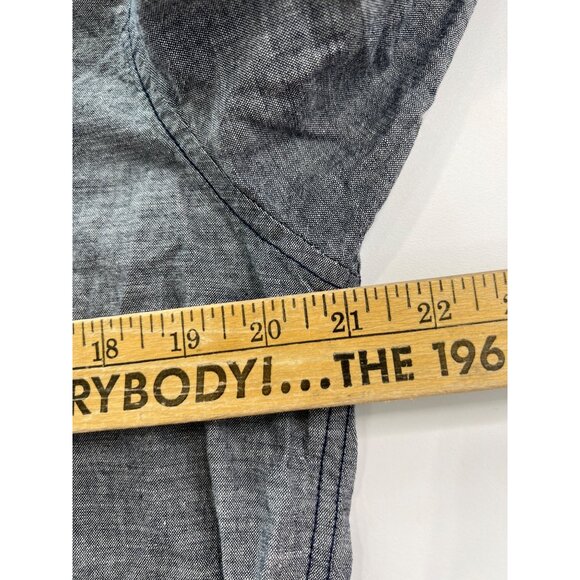 Burnside Kuryakyn Long Sleeve Button-Up Shirt Large Gray Embroidery Pockets - Picture 6 of 7